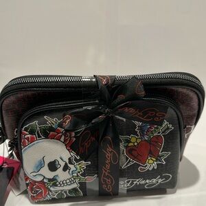 NWT Ed Hardy (2) piece Cosmetics bag Set.